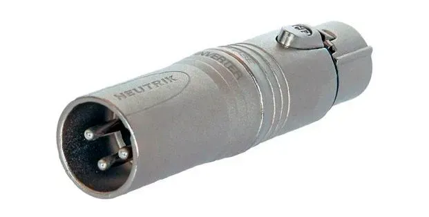 3-pin male to 5-pin female XLR DMX adapter An adapter that connects 3-pin male XLR to 5-pin female, ensuring compatibility in DMX setups.