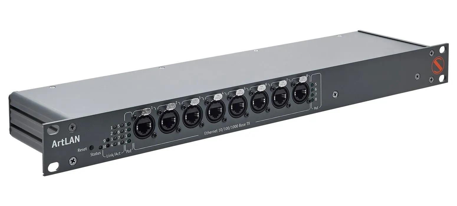 ArtLAN Pro Fiber/Ethernet Gigabit switch for pro lighting industry Sundrax Entertainment