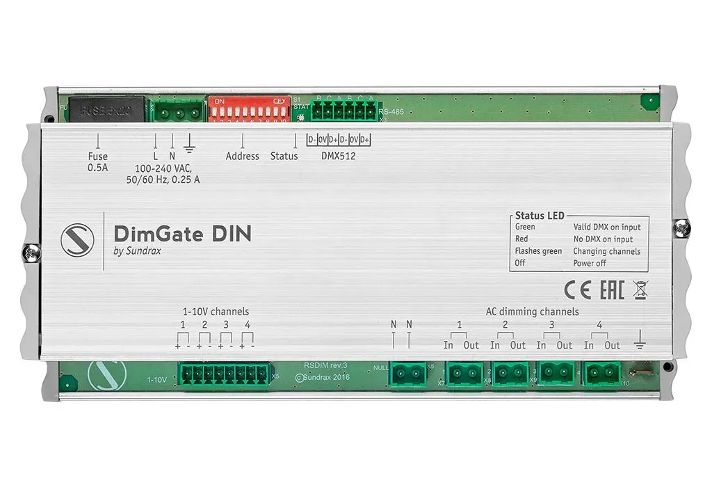 Universal DMX Dimmer for Professional Installations: DimGate DIN