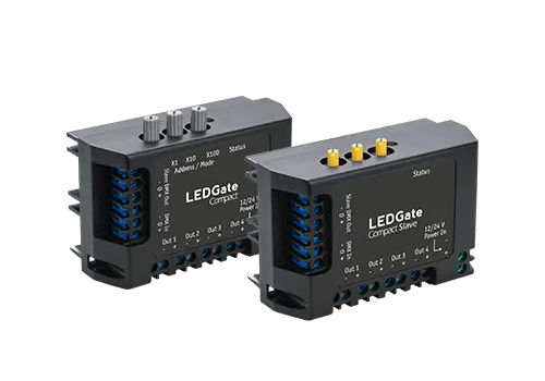 LEDGate Wireless for PWM Control Sundrax’s LEDGate Wireless driver managing PWM LEDs with flicker-free dimming, powered by the beDMX protocol.