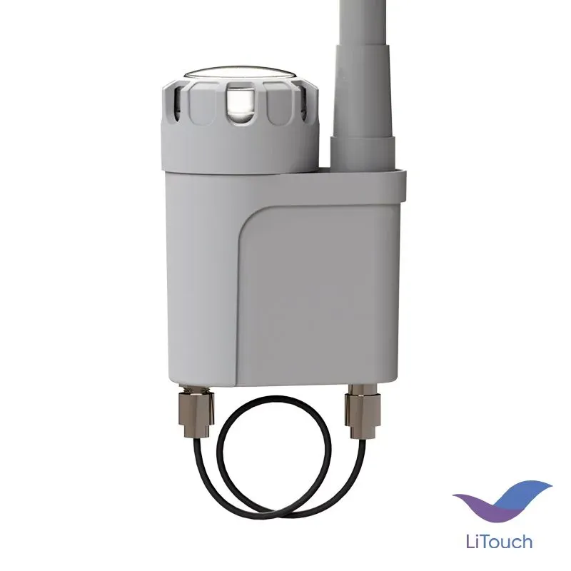 Ultra compact IoT Gateway for wireless street lighting management, close-up side view