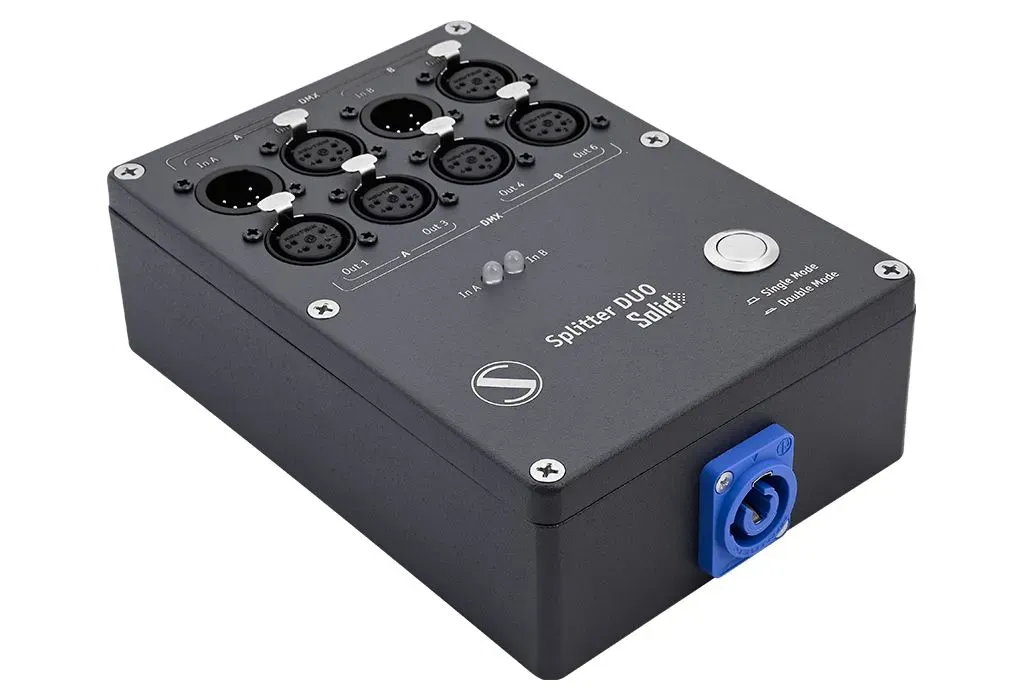 Indoor DMX Splitter IP44 Dual Zone RDM Hub | optically isolated