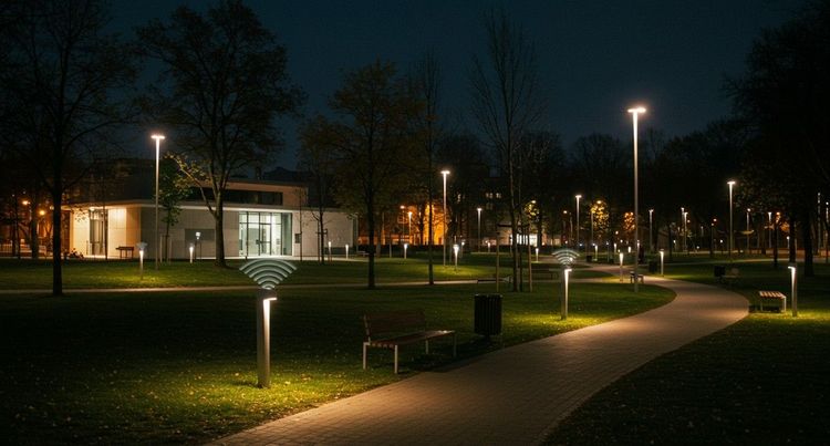 Group Based Lighting Control LED luminaires in a park