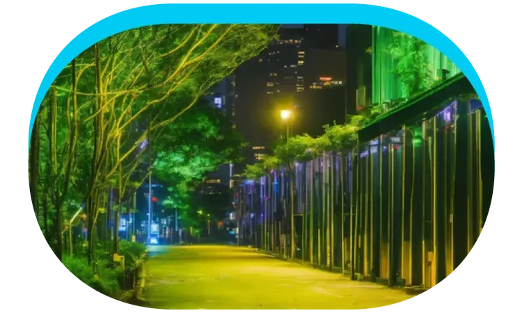 Smart street lighting with timers and motion sensors, dimming lights on low-traffic streets at night