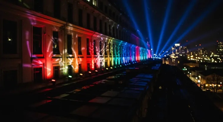 Sundrax engineers testing autonomous DMX lighting system