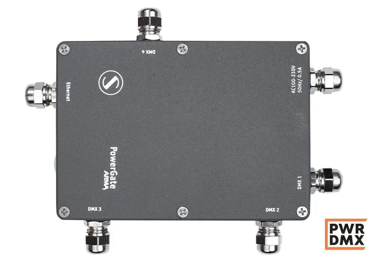 Sundrax PowerGate Arma Outdoor Installation Close-up of Sundrax PowerGate Arma device installed in outdoor cabinet