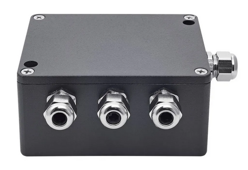 IP65-rated metal enclosure of PixelGate Arma with sealed cable glands for outdoor LED control