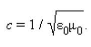 Equation for the speed of light in vacuum from Maxwell’s electromagnetic theory